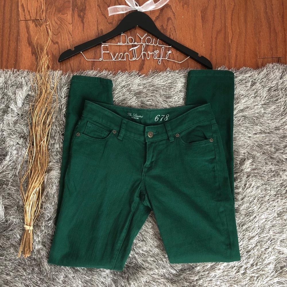 The Limited 678 Green Skinny Jeans Size 2